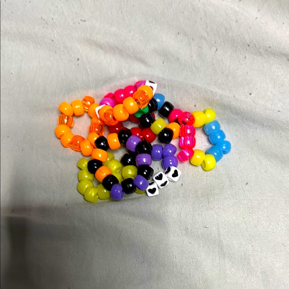 Pack of Kandi rings handmade
